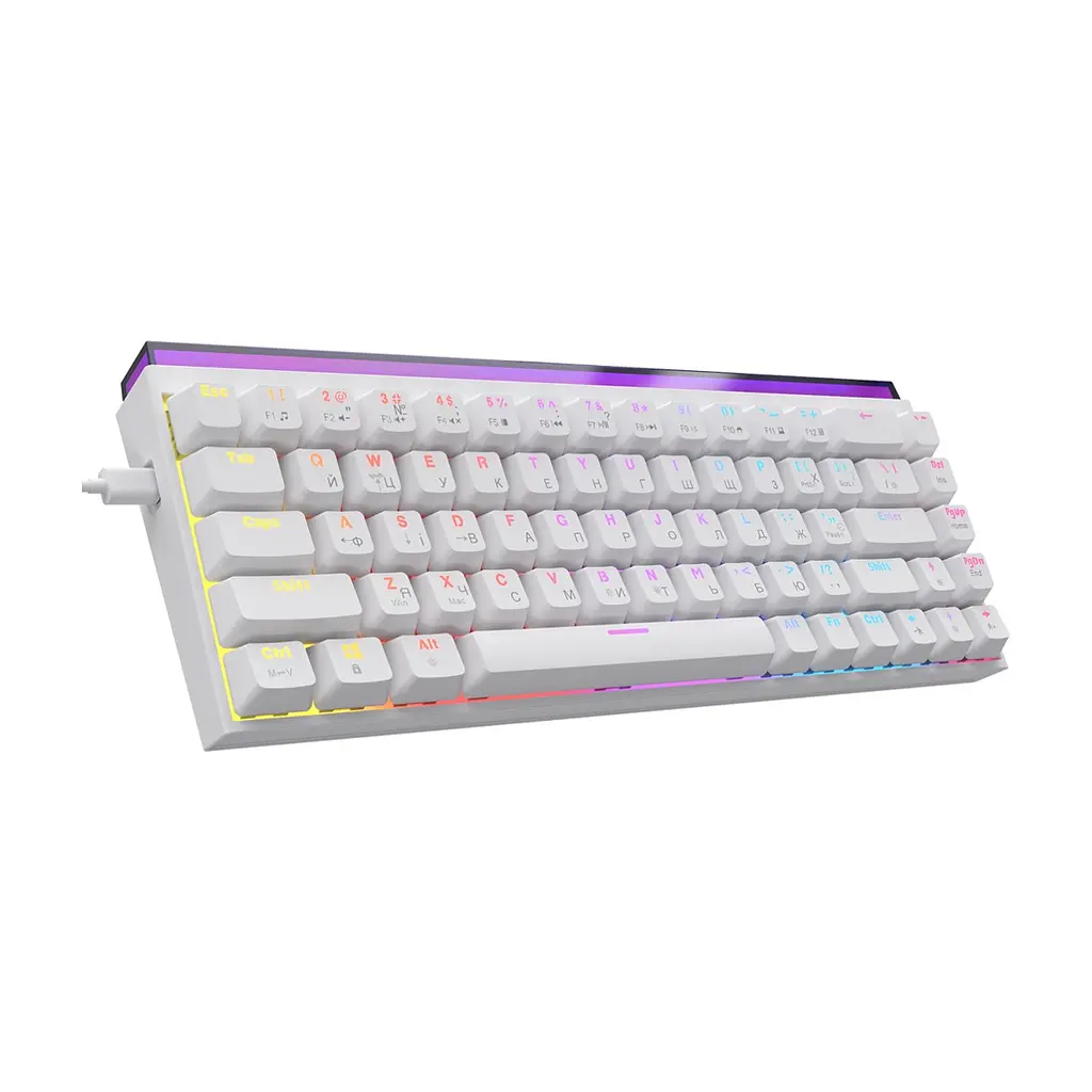 Клавіатура Ajazz NK68 Red Switch USB UA White (NK68-R-W) - фото 4