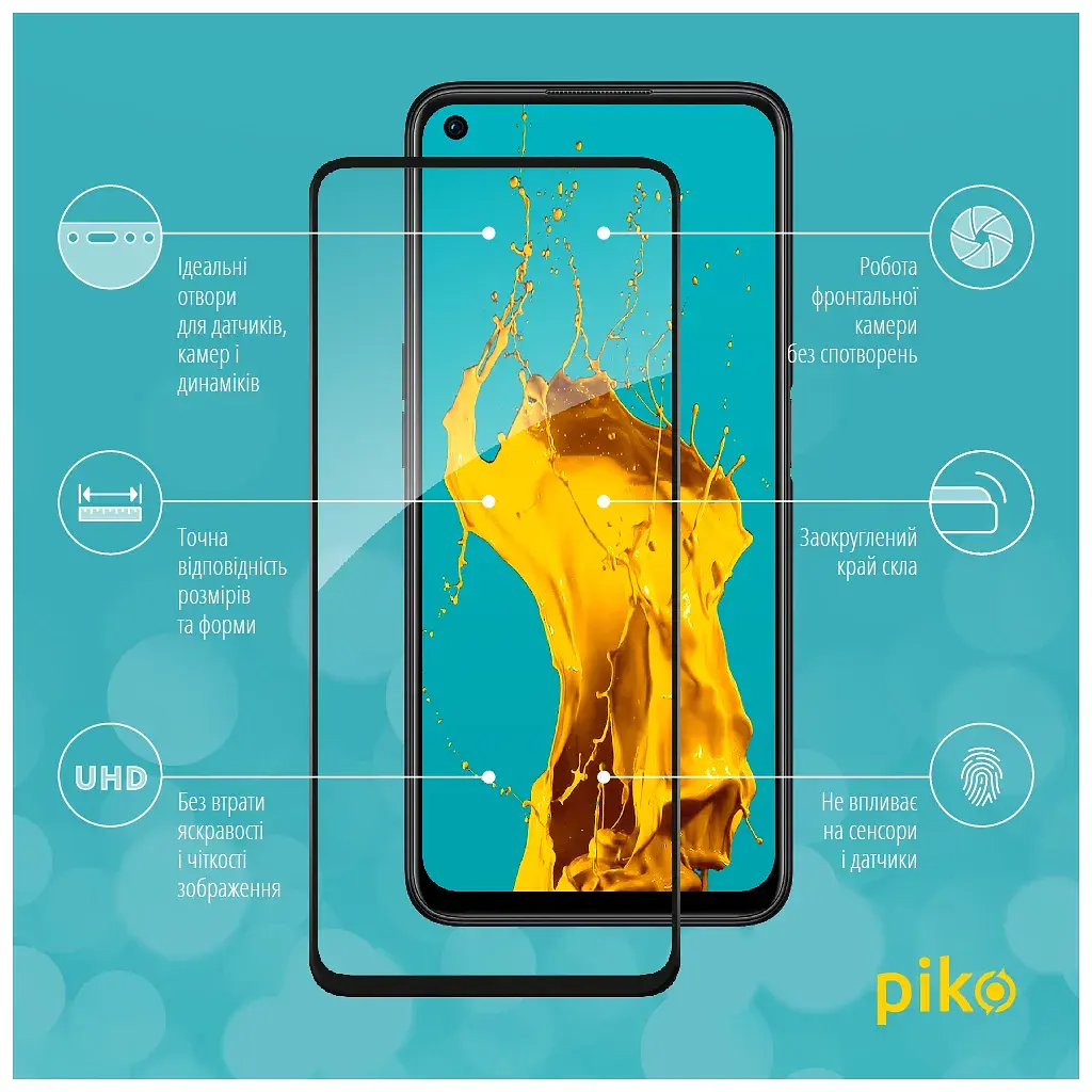 Скло захисне Piko Full Glue Oppo A76 4G Black (1283126528897) - фото 3