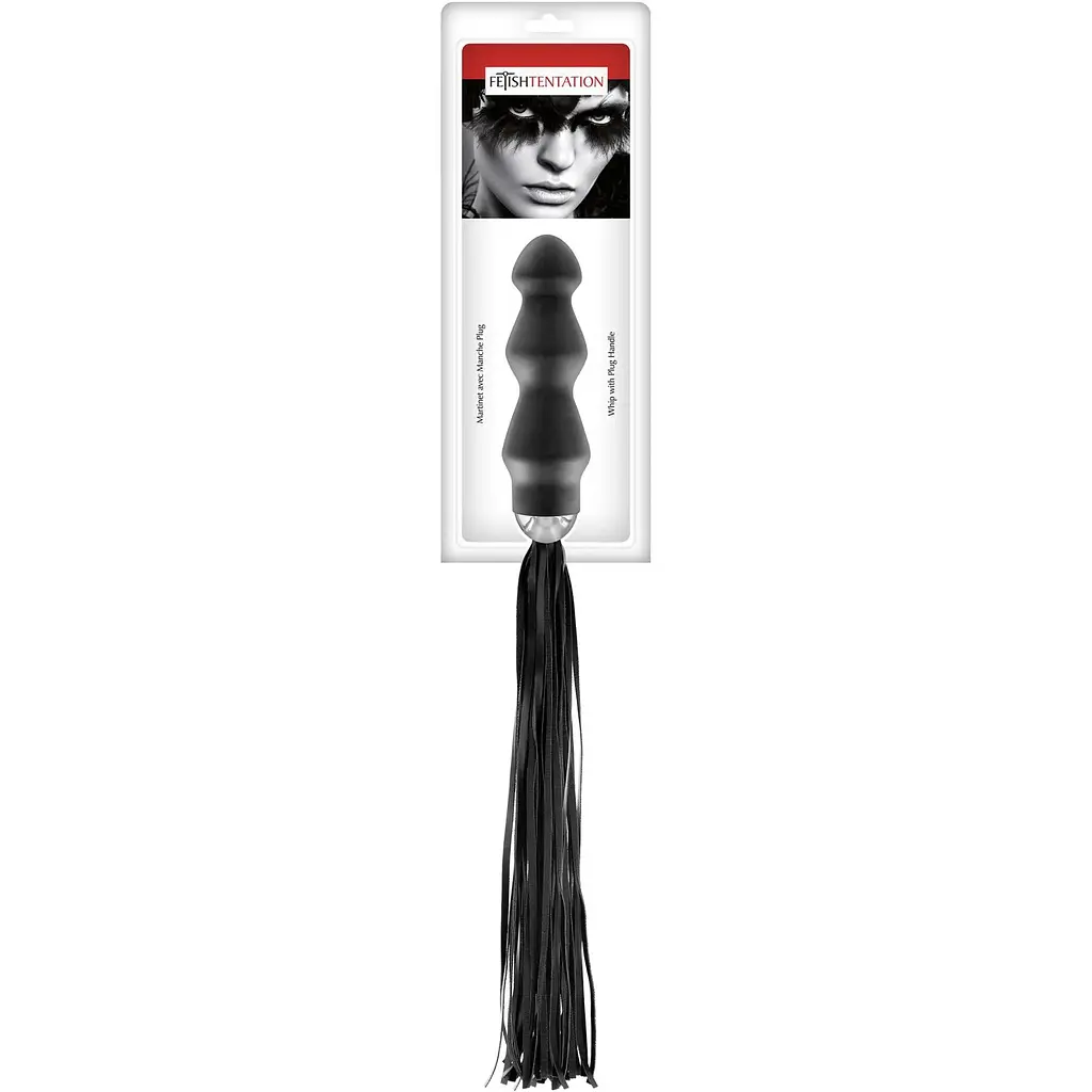 Флогер з ручкою - анальним плагом Fetish Tentation Whip With Plug Handle - фото 2