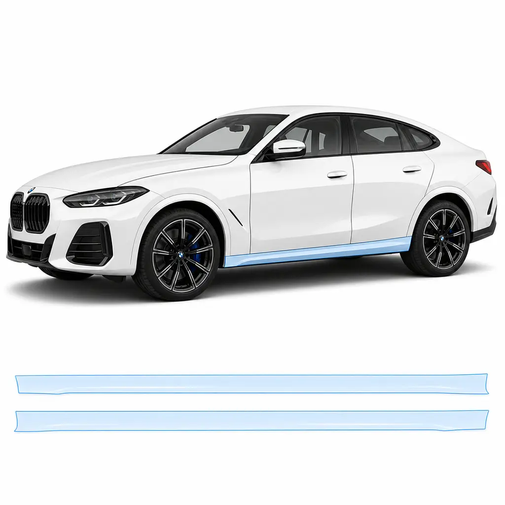 Антигравійна захисна бронеплівка за лекалами для BMW X6 F16 2014-2019 - нижня зона кузова та пороги