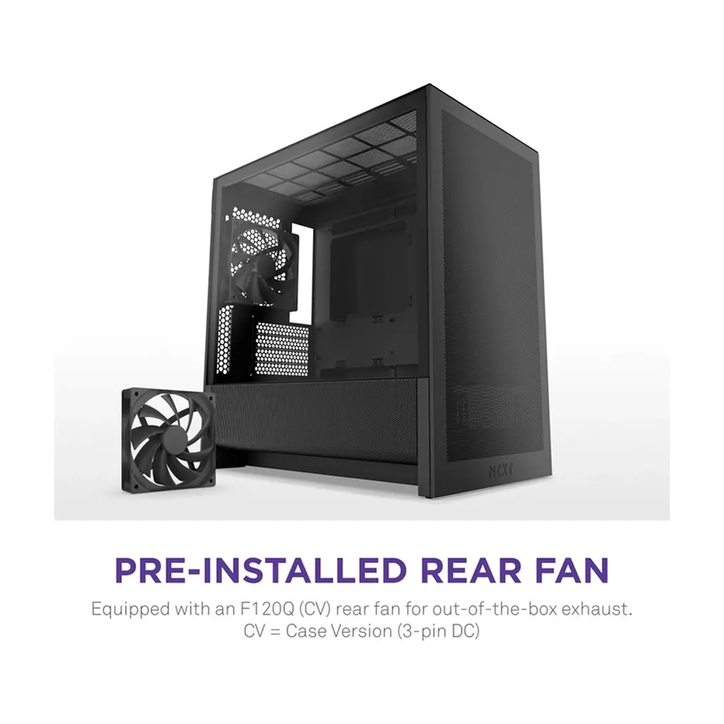 Корпус для ПК NZXT H3 Flow All Black (CC-H31FB-01) - фото 9