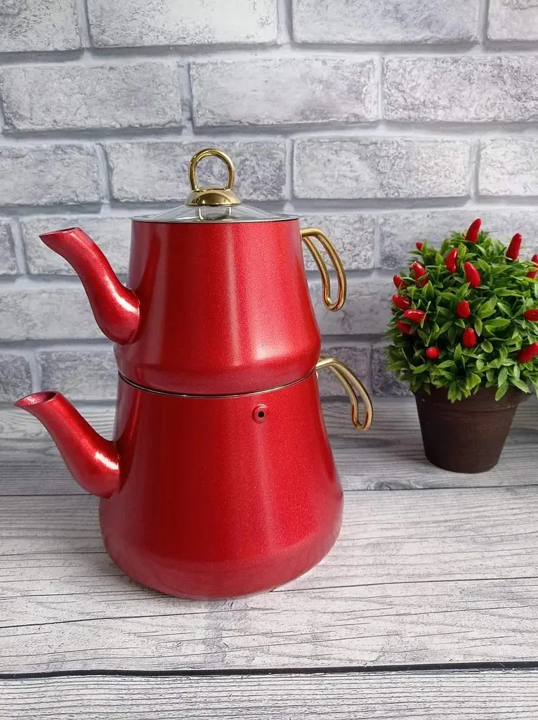 Двоярусний чайник O.M.S. Collection 8203-L Red (1,2/2,2 л.) - фото 3
