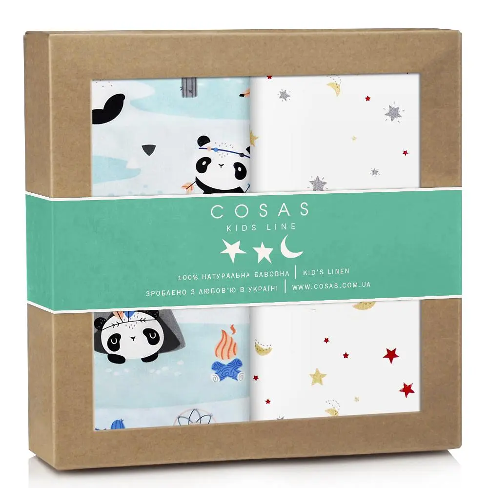Багаторазові пелюшки дитячі STARS & PANDA 2шт COSAS (4822052035740)