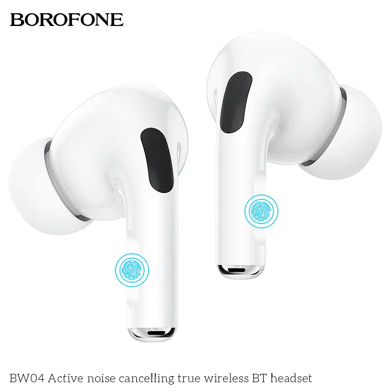 Навушники Borofone BW04 Active noise cancelling true wireless BT headset White - фото 7