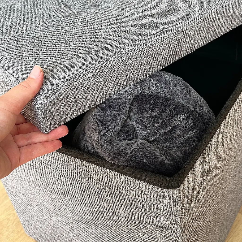 Пуф для хранения МВМ My Home двойной 760х380х380 мм серый (TH-04 GRAY) - фото 6