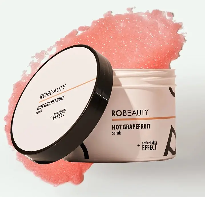 Грейпфрутовый антицеллюлитный скраб для тела с активным компонентом HotFlux Grapefruit scrub RoBeauty 550 г - фото 2
