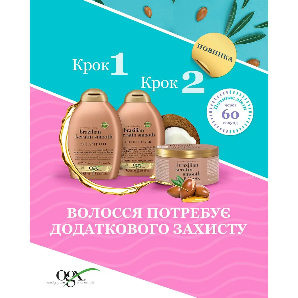 Маска для волос OGX Brazil Keratin Smooth 300 мл - фото 4