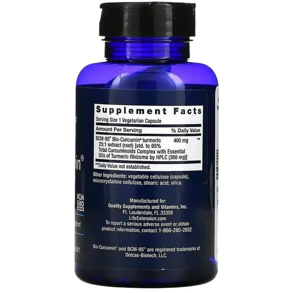 Куркумін Life Extension Bio-Curcumin супер-біо 400 мг 60 капсул - фото 2