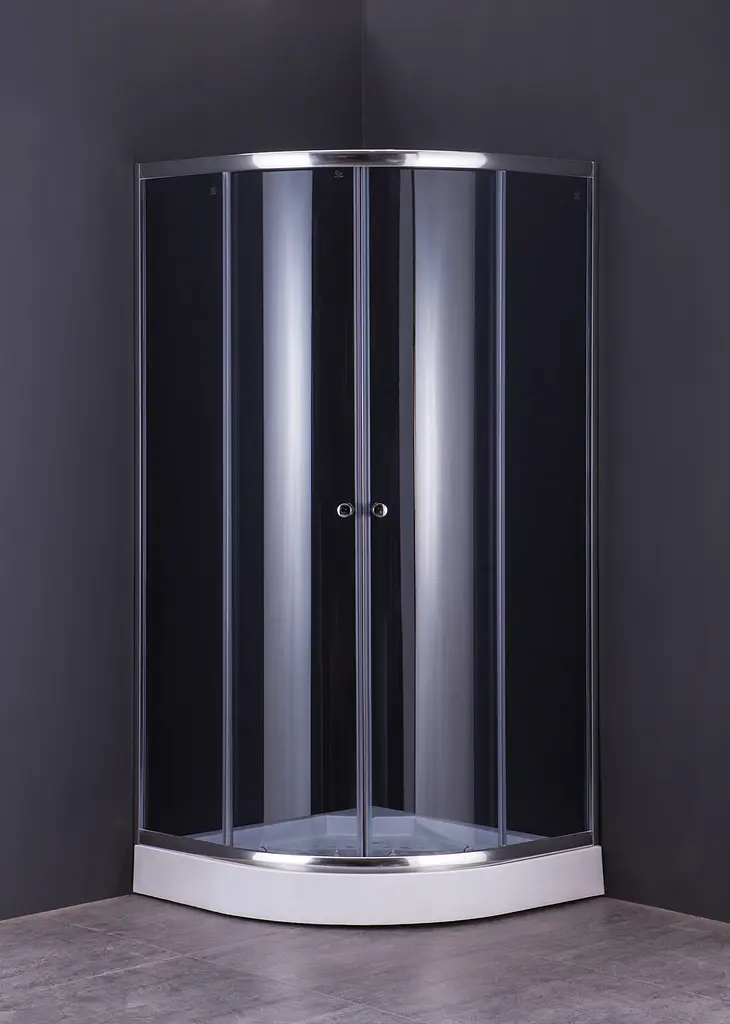 Душова кабіна без піддону Mixxus Plain SC01-90x90x185-GR хром сіре тоноване скло 4 мм MI6900, Хром, Універсальна, тонований, хром - фото 5