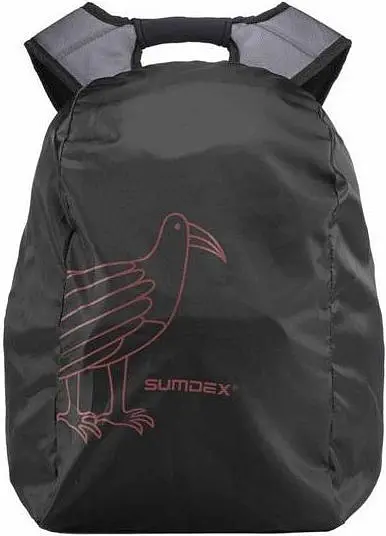 Рюкзак для ноутбука 15,6 з сумкою для фотокамери та дощовиком Sumdex PON-395GY Чорний з сірим - фото 4