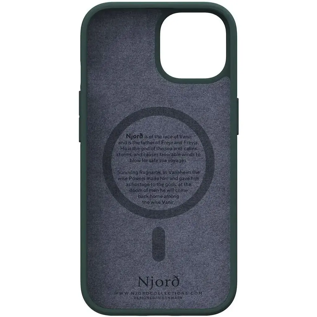 Чохол-накладка Njord Salmon Leather MagSafe Case Green для iPhone 15 (NA51SL02) - фото 5