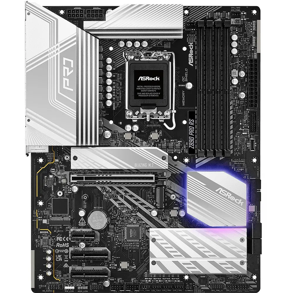 Материнська плата AsRock Z890 PRO RS (1851/Z890, 4xDDR5, PCIex16, HDMI/DP/TB4, 4xSATA, 4xM.2, 2.5Glan, 7.1c, ATX) - фото 6