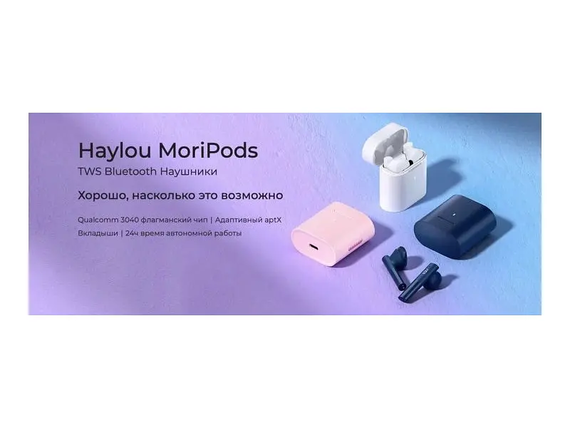 Навушники TWS (повністю бездротові) Haylou MoriPods T33 Blue - фото 9