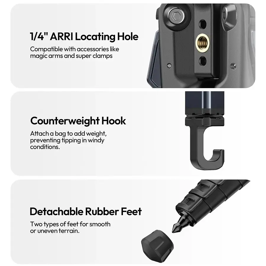 Штатив Ulanzi OMBRA II YING Tripod (38-156cm) Black - фото 10