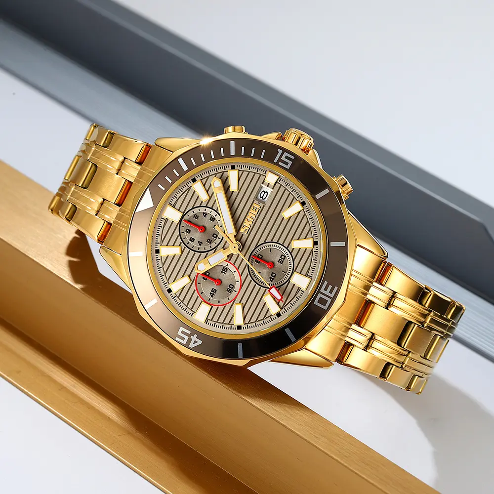 Чоловічий наручний годинник 9335GDGY Gold-Grey Skmei acs0030901 - фото 4
