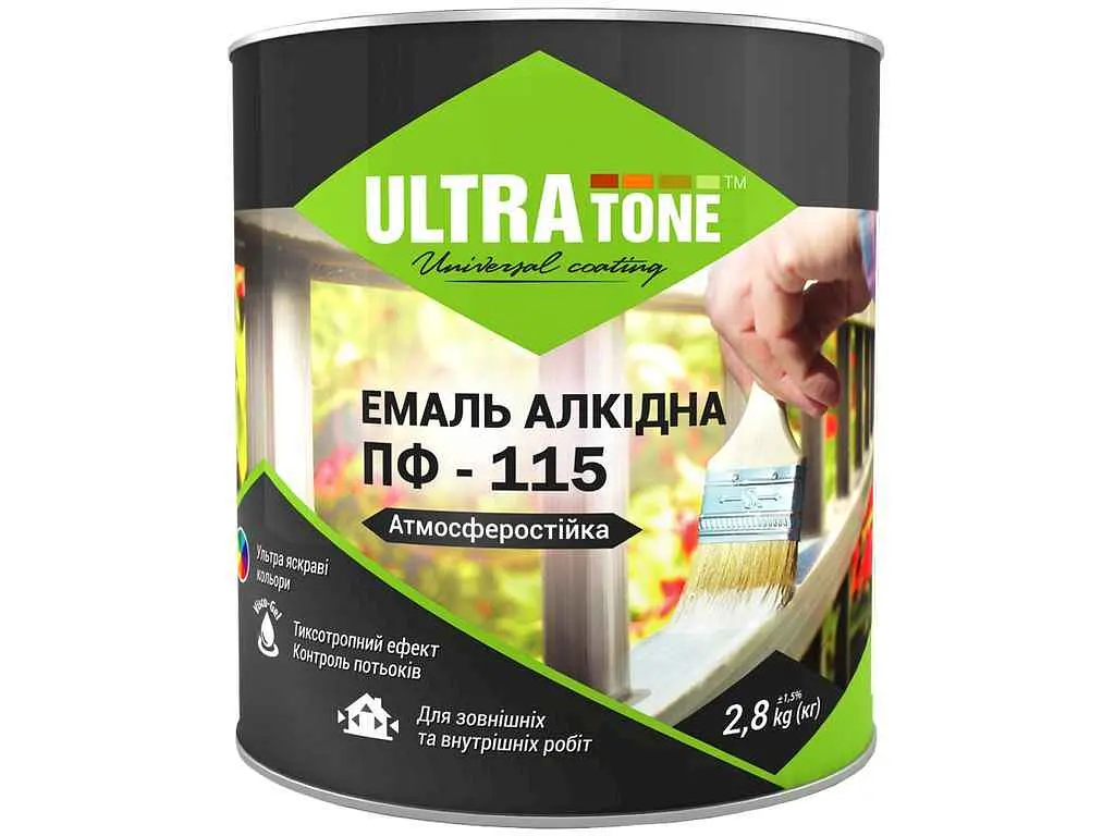 Емаль алкідна ПФ-115 ULTRA TONE смарагдовий 2.8кг