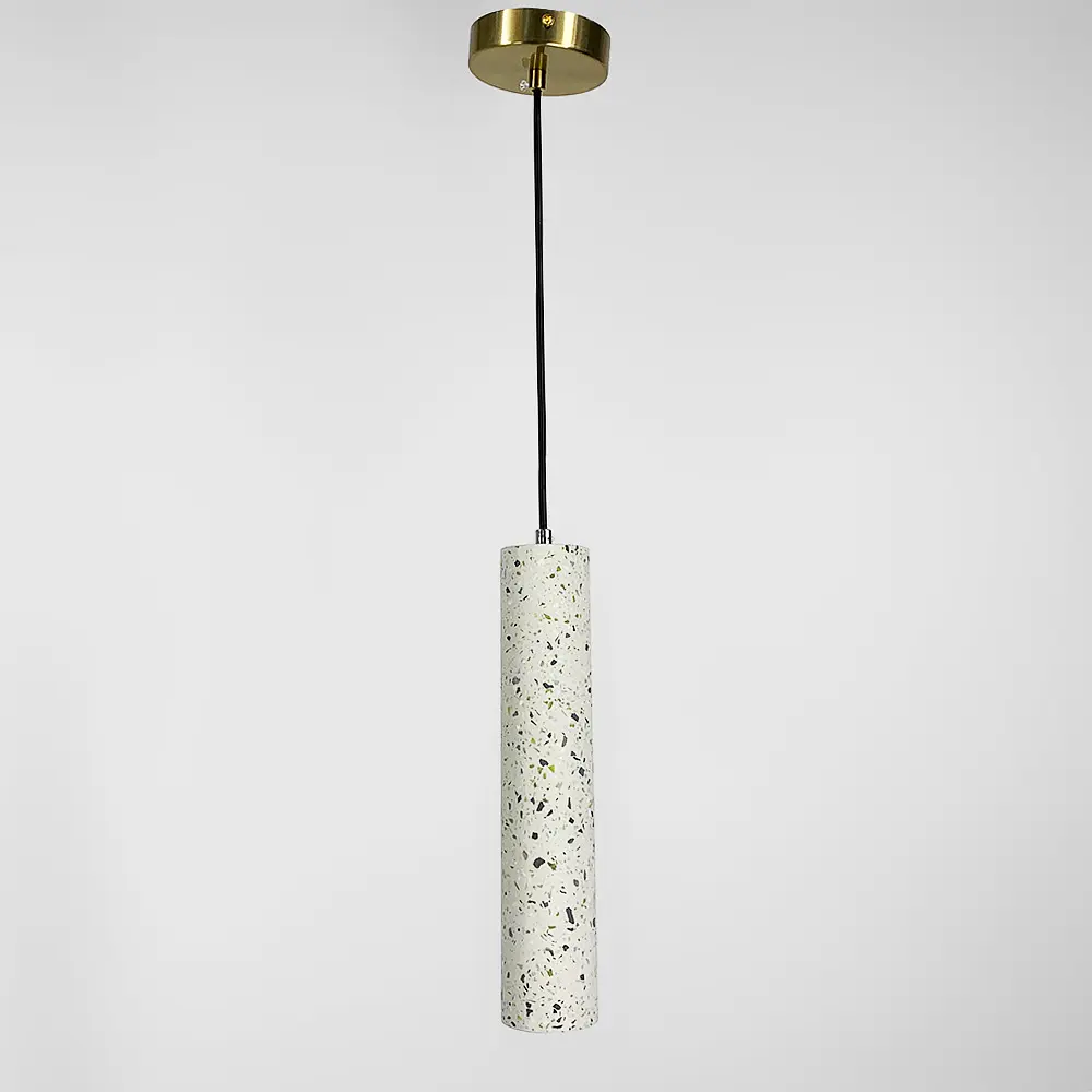 Подвес Terrazzo Cylinder Long с белым бетонным плафоном 30х6 см | Line F | Арт. MJ163-60*300 WT - фото 8