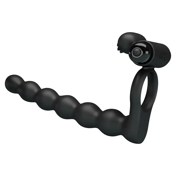 Насадка на пенис с вибрацией и эрекционным кольцом Pretty Love Hercules Penis Sheath III 15.3 см черный - фото 3