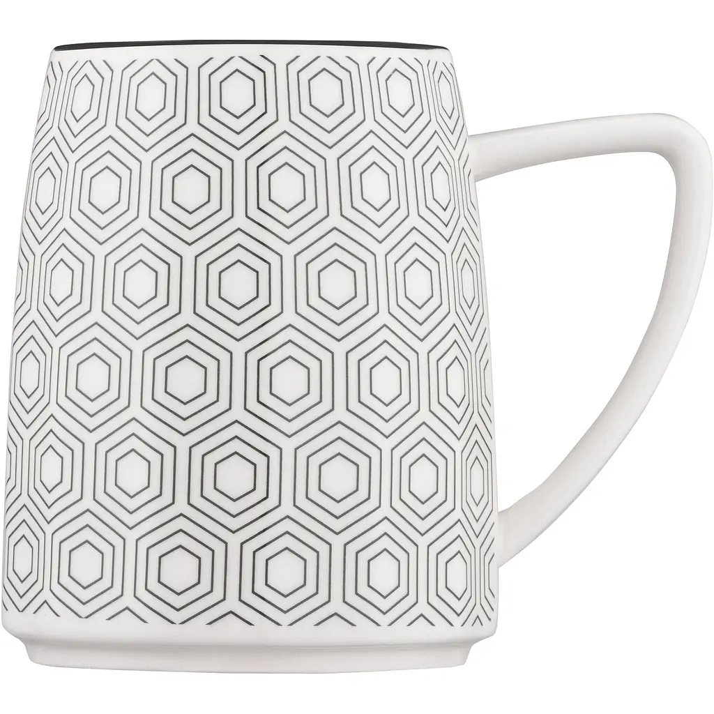 Чашка Ardesto Lamberto порцелянова біло-сіра 360 мл (AR3051) - фото 2