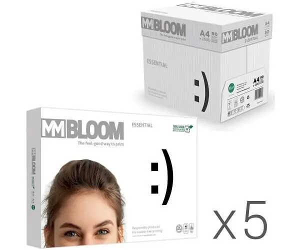 MM BLOOM Essential, Упаковка 5 шт. х 500 аркушів, Блум Есеншіал, Папір офісний, клас С, А4, 80 г/м2 - фото 2