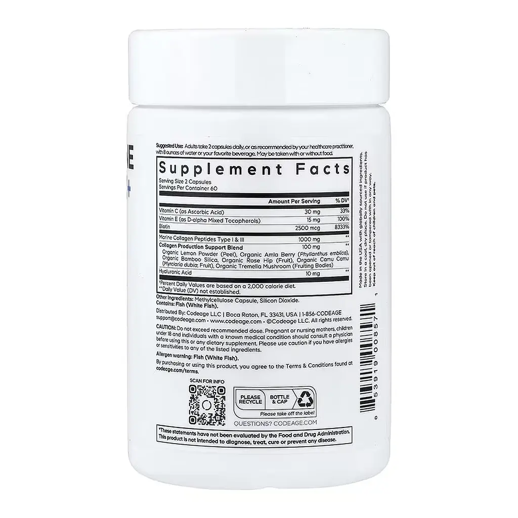 Натуральні добавки Biotin Marine Collagen - 120 vcaps - фото 2