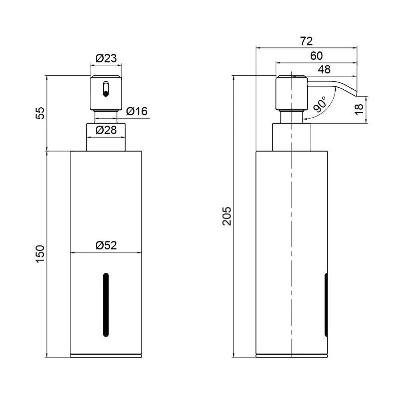 Дозатор для рідкого мила Qtap Liberty BLM 1152-1, Чорний матовий - фото 2