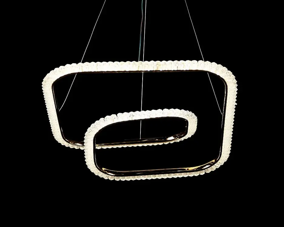 Люстра стельова LED Splendid Ray LF9808/1, регулювання висоти 20-115 см, золото, білий, сучасний стиль - фото 3
