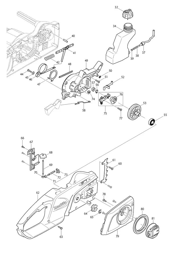 Шестірня редуктора 43 для ланцюгових пил Makita UC3041A, UC3541A, UC4041A (135615-5) - фото 4
