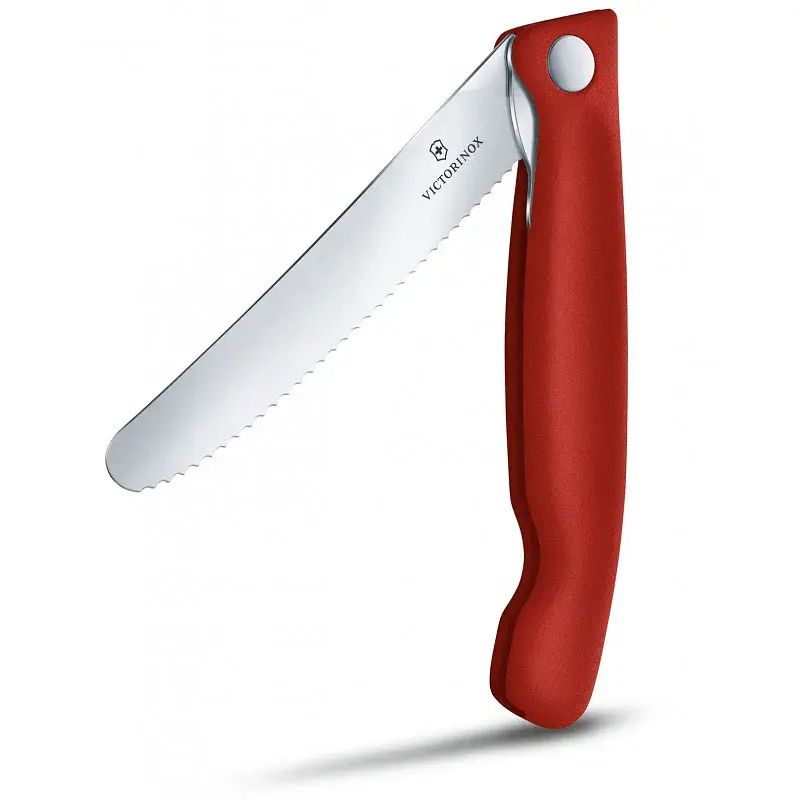 Кухонний ніж Victorinox SwissClassic Foldable Paring 11 см Serrated Red (6.7831.FB) - фото 3
