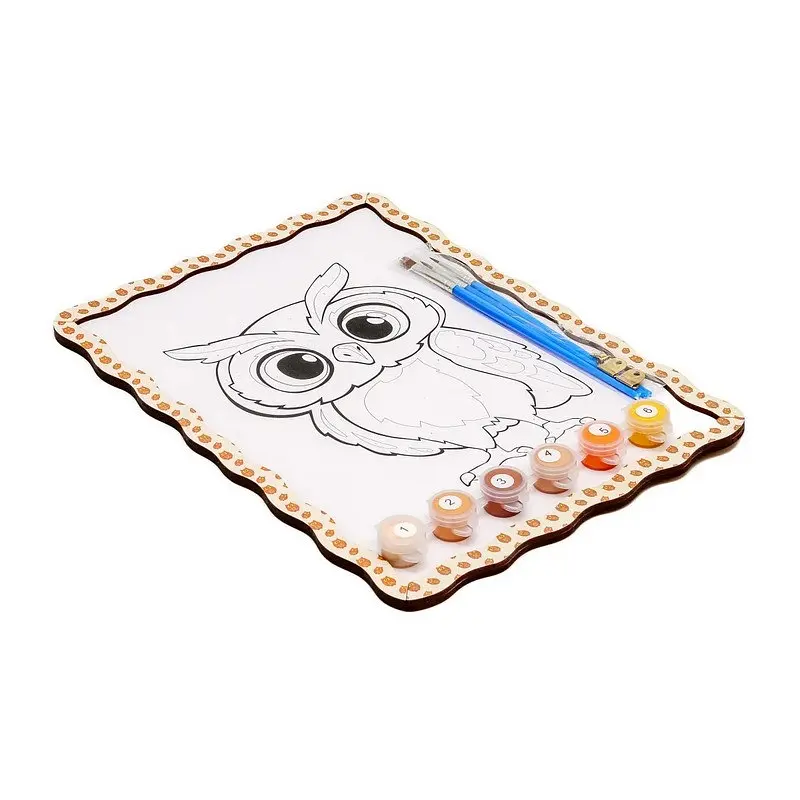 Дитячий набір для розпису по дереву Сова Puz-22964 формат А4 - фото 2