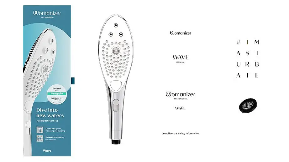 Насадка-стимулятор для душу 2в1 Womanizer Wave Chrome, масажер для інтимних зон - фото 5