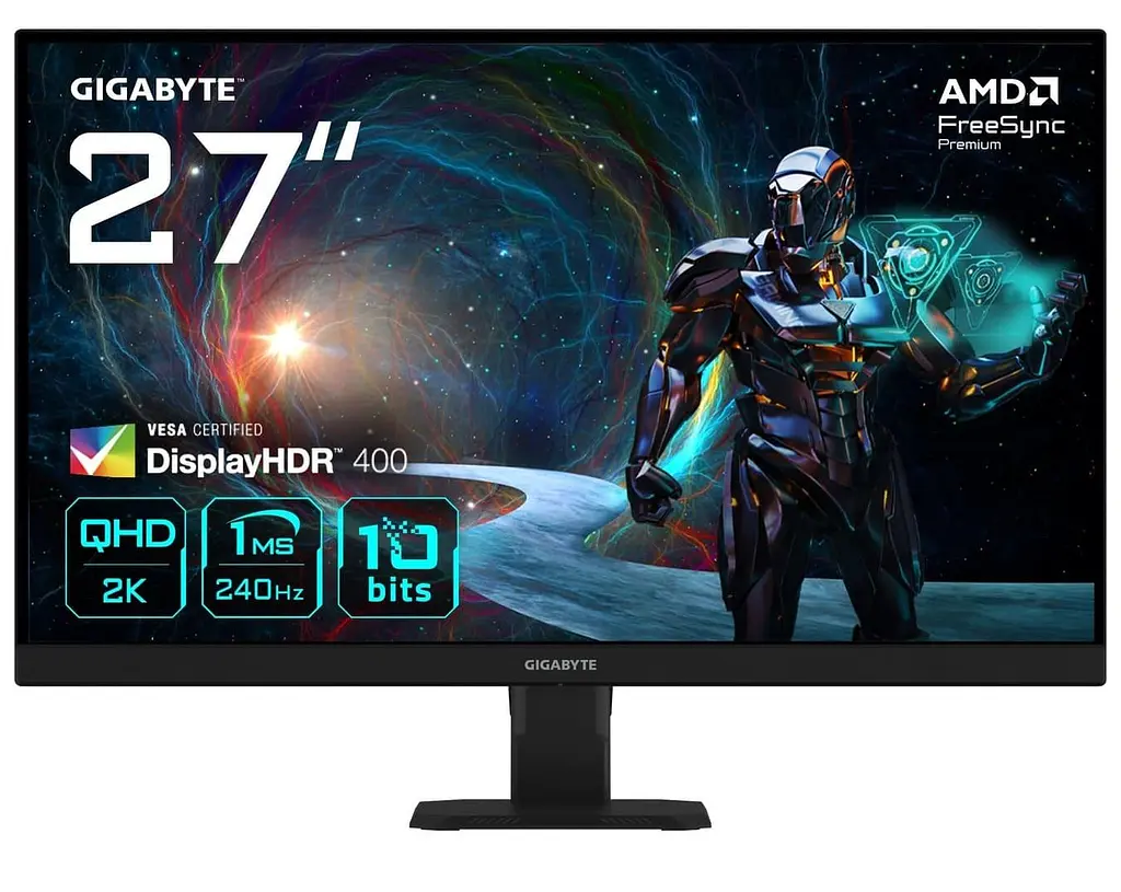 Монітор 27" GIGABYTE iтор GS27QXA Gaming Monitor QHD 240Hz (GS27QXA Gaming Monitor) 2560x1440 (QHD, 2K) IPS 240 Hz