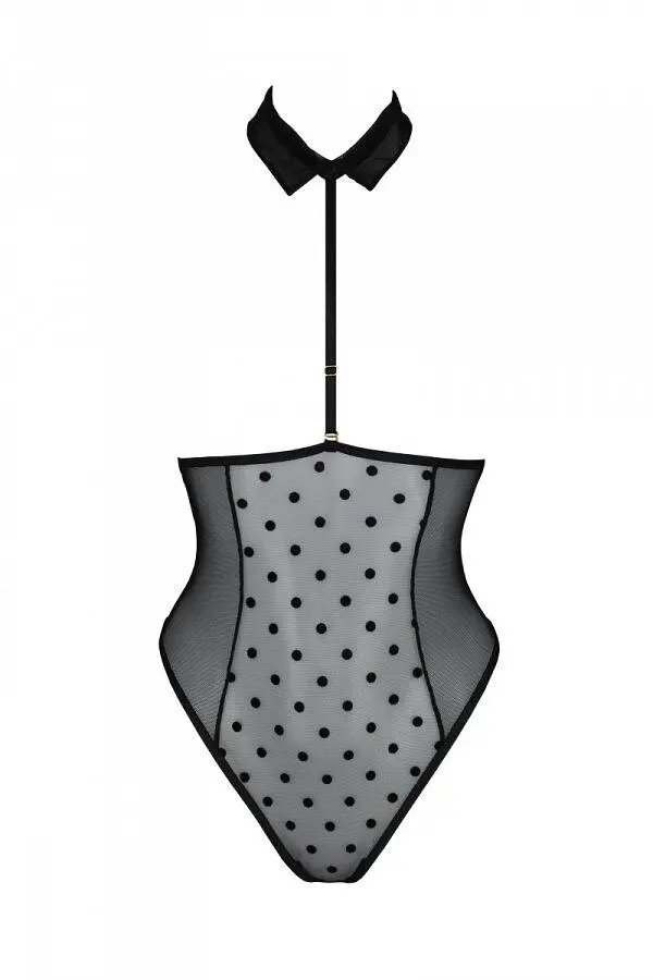 Еротичне боді Passion TRISHA BODY, S/M, black, з відкритими чашками - фото 3
