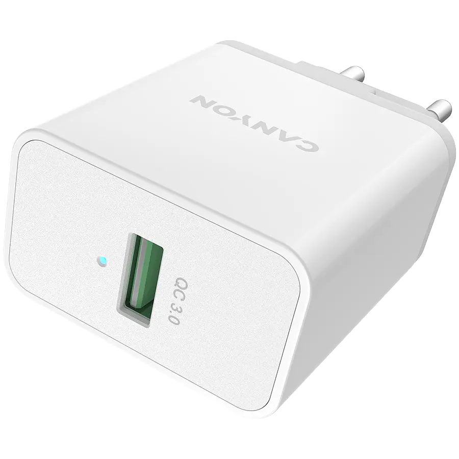 Сітчасте зарядне пристрій Canyon USB-A QC 3.0 Білий (CNE-CHA24W) - фото 3
