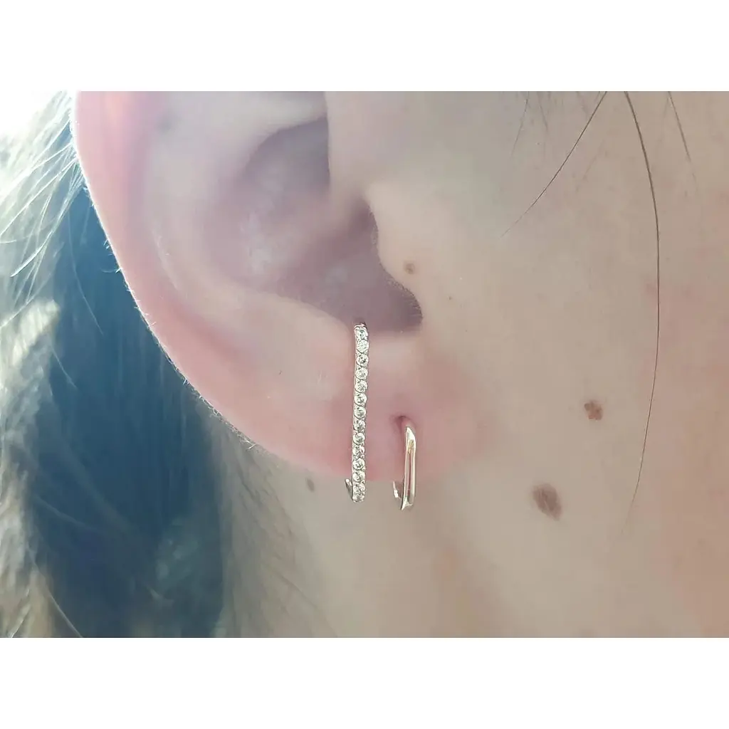 Золоті сережки Платон з фіанітами. 1С327/01Б - фото 2