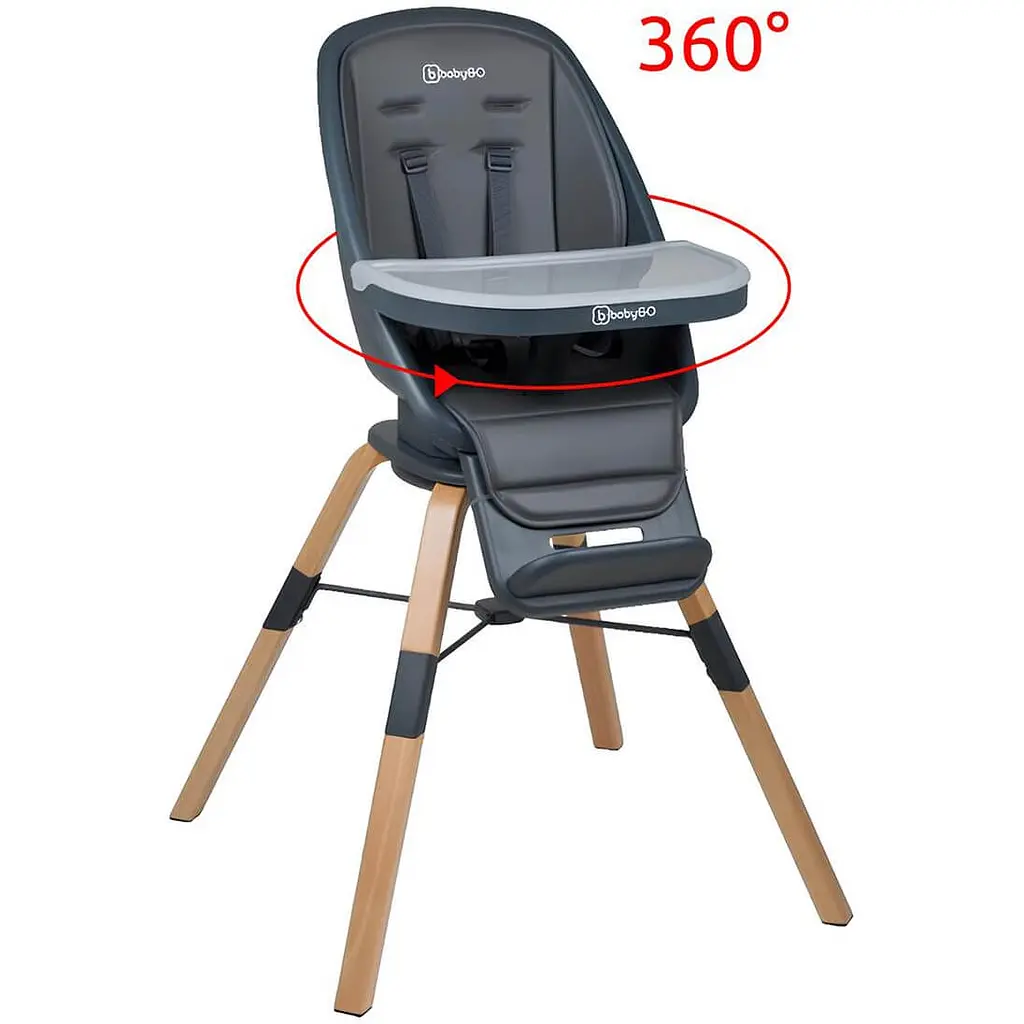 Стільчик для годування BabyGO 3 в 1 Carou 360°, сірий (5751) - фото 2