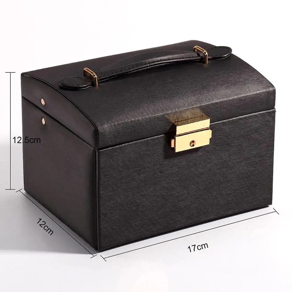 Скринька для прикрас Органайзер для ювелірних виробів Сундук для біжутерії Чорний - фото 2