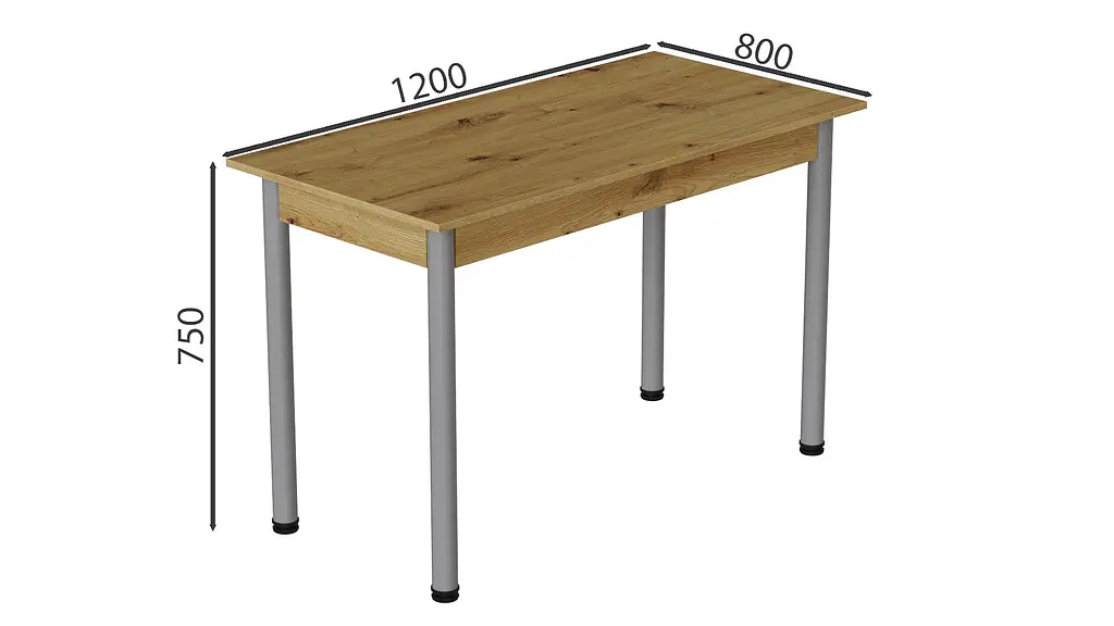 Стіл кухонний Ferrum-decor Беніта 75x120x80 Сірий ДСП Дуб Артізан 16мм (FRD-105701) - фото 4