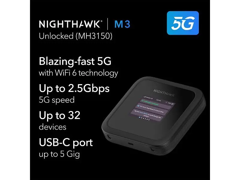 Модем 5G/4G + Wi-Fi роутер NETGEAR Nighthawk M3 (MH3150-100EUS) - фото 3