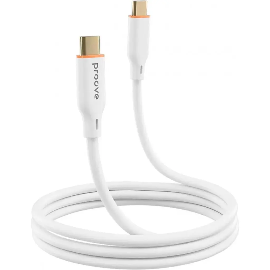 Кабель Proove Jelly Silicone USB-C to USB-C 60W 1m White (CCJS60002202) [130745] - фото 2
