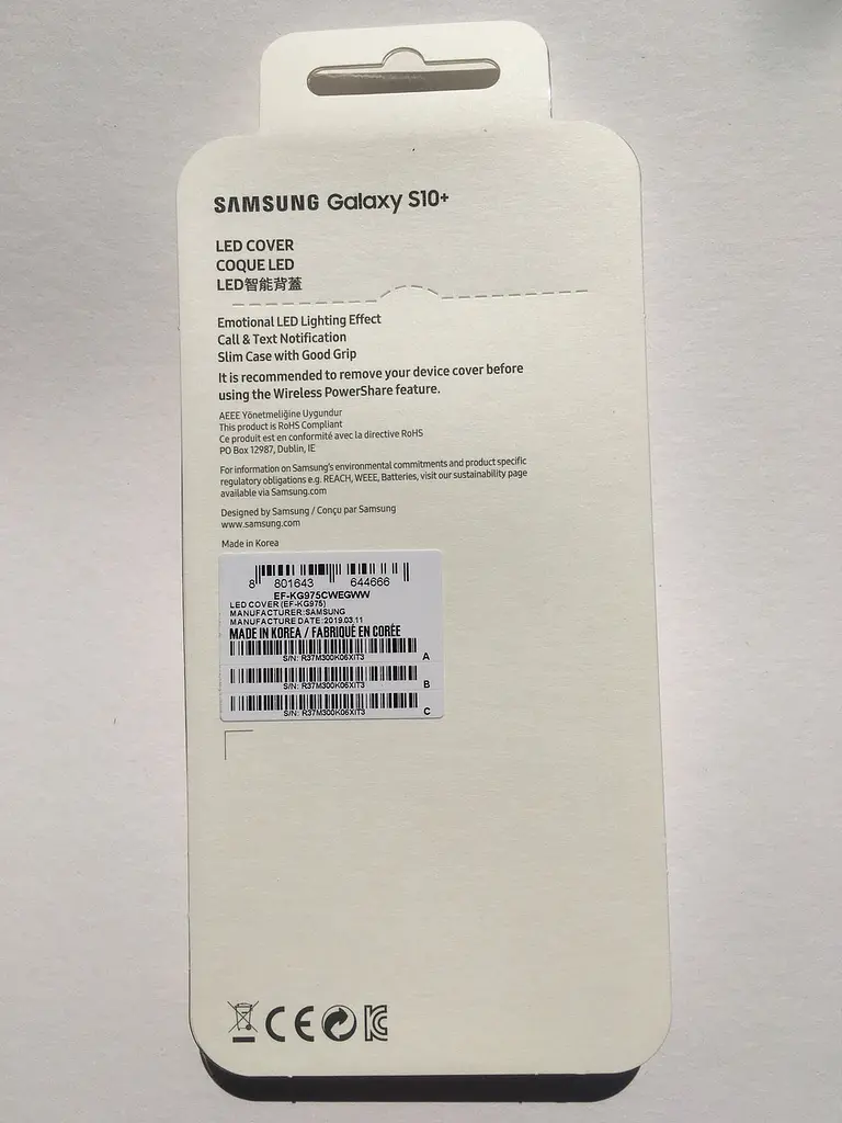 Чохол протиударний LED Cover EF-KG975 для Samsung Galaxy S10 Plus (6.4") White - фото 7