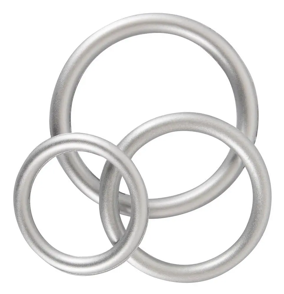 Набір ерекційних кілець You2Toys Metallic Cock Ring Set 3 шт. сріблястий - фото 10