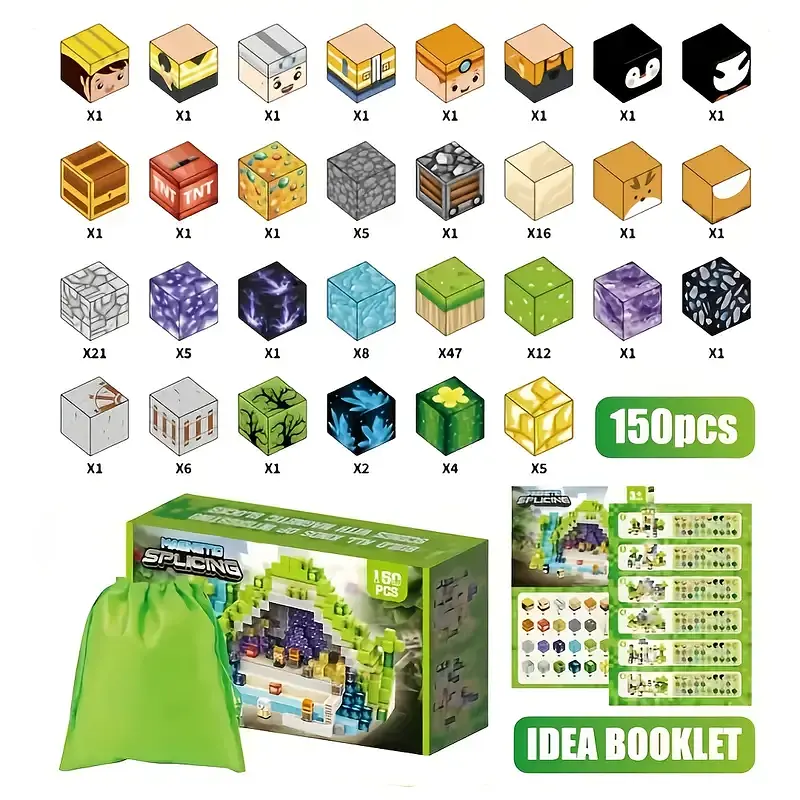 Магнітний конструктор Minecraft 150 шт по грі Майнкрафт Джунглі та шахта Mk001030 - фото 3