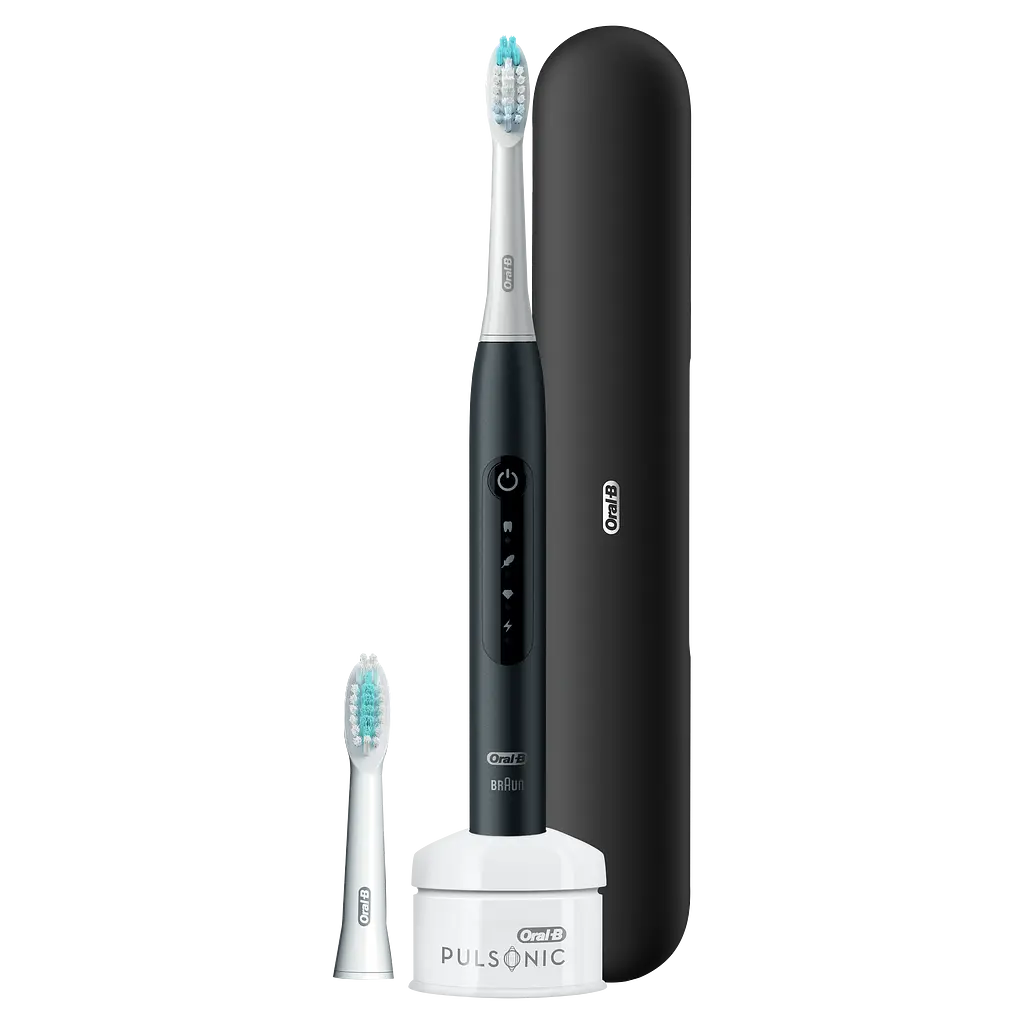 Электрическая звуковая зубная щётка Oral-B Pulsonic Slim Luxe 4500 + футляр, черная - фото 3