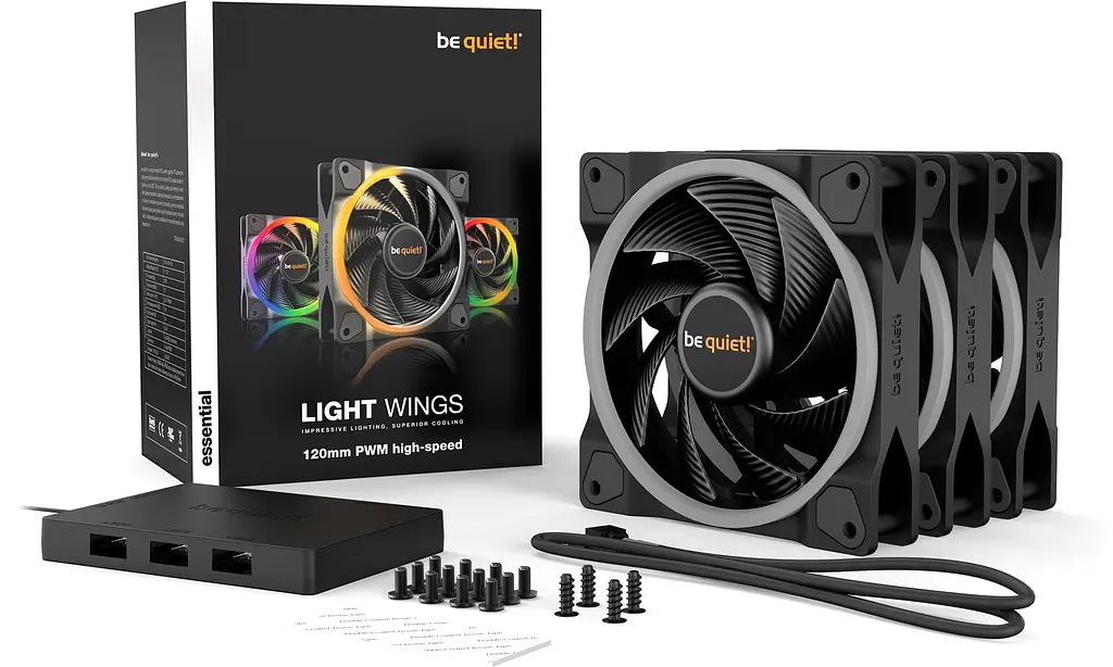 Вентилятор be quiet! Light Wings 120mm PWM High-Speed 3-Pack Black (BL077) - фото 5