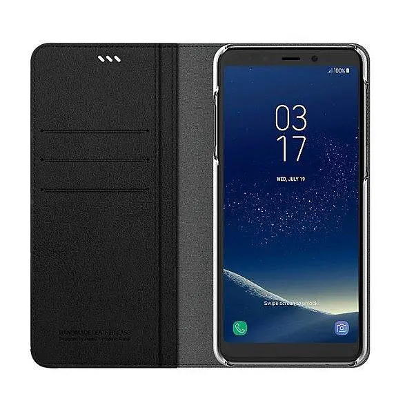 Чохол Araree Flip Wallet Leather Cover Black для Galaxy А8+ (2018) A730 - фото 3