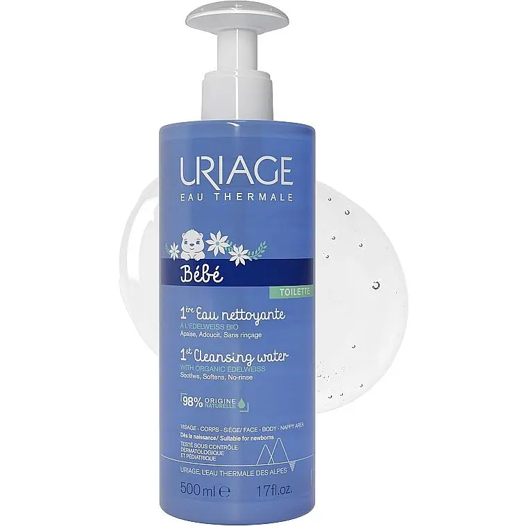 Очищаюча вода Uriage Bebe 1st Water No-Rinse для дитячої шкіри 500 мл - фото 2