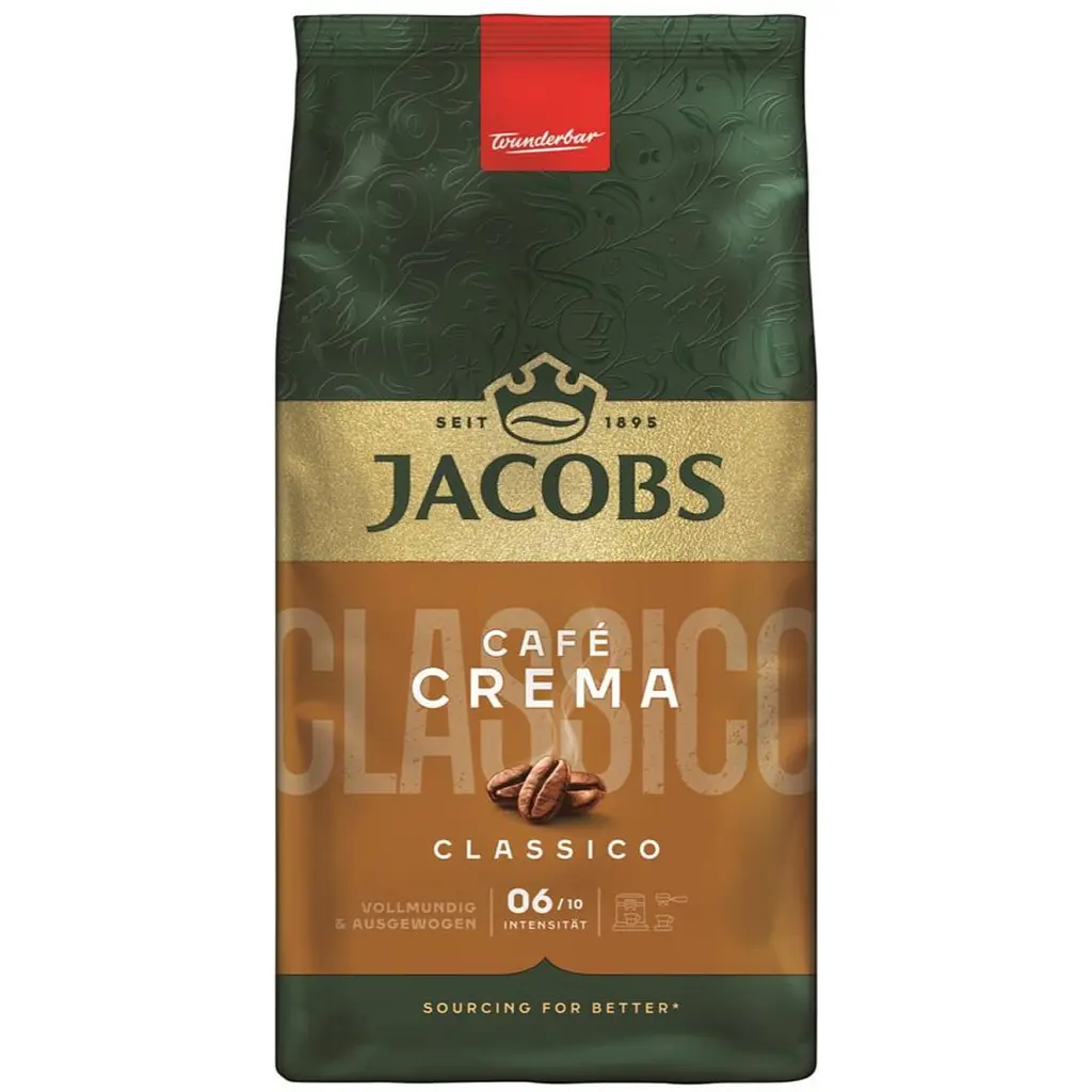 Кава в зернах Jacobs Crema Classico купаж арабіка/робуста 1 кг (kuh0015280)