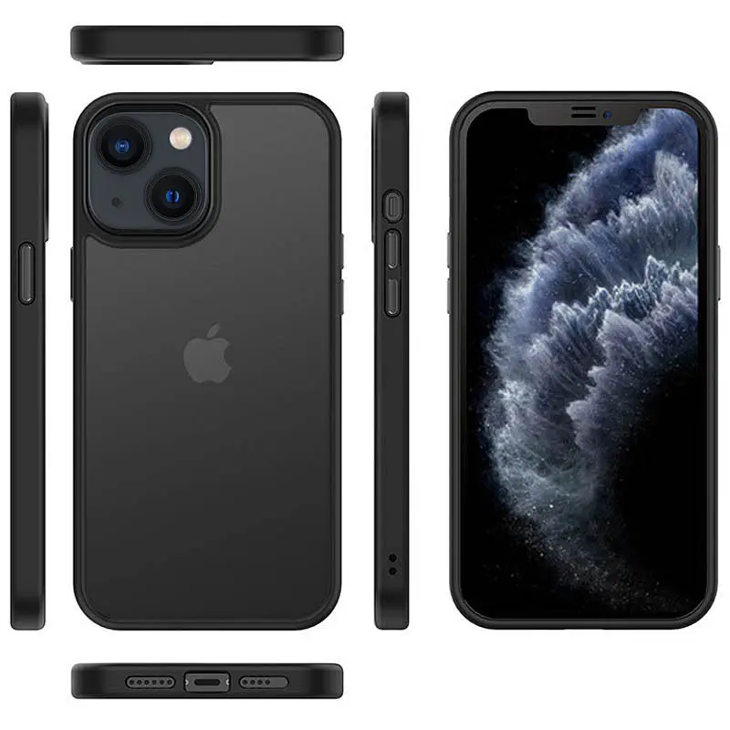 TPU+PC чохол Metal Buttons для Apple iPhone 13 (6.1") Чорний / Black - фото 4