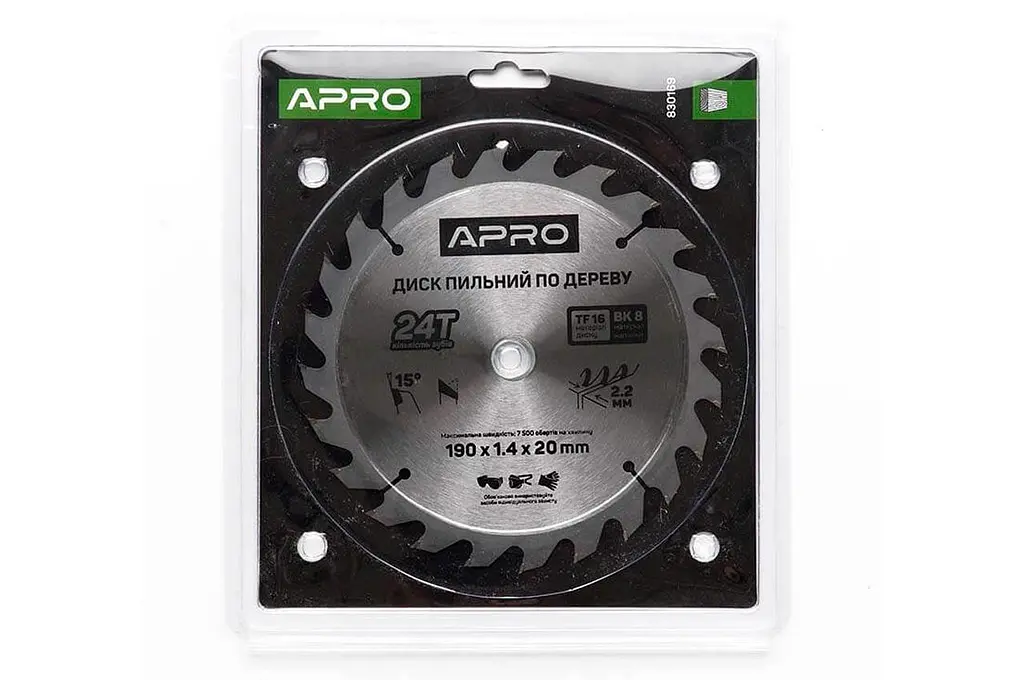 Диск пильний по дереву Apro 190 x 22 мм x 24T - фото 5